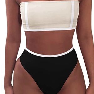 Women's Removable Strap Cheeky High Waist Bikini Set Swimsuit
